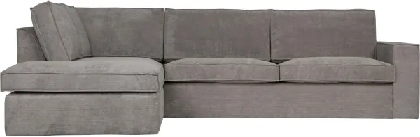 Thomas, Hoekbank links, grijs, H92x283x197 cm