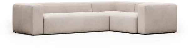 Blok, Hoekbank, beige, H69x320x230 cm, stof