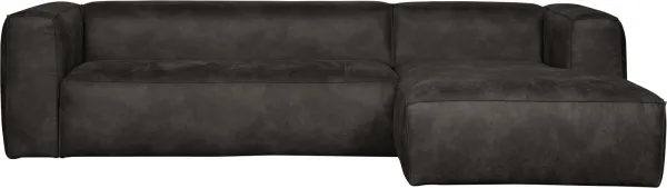 Bean, Hoekbank rechts, zwart, H73x175x305 cm, leer