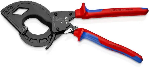 Knipex kabelknipper (ratelprincipe, 3-traps) zwart geatramenteerd, met meercomponentengreep 320 mm