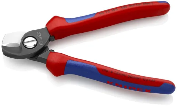Knipex kabelschaar geblauwd, met meercomponentengreep 165 mm