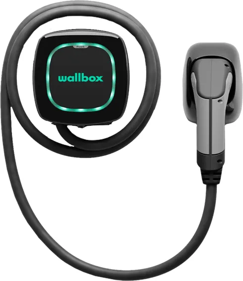 Wallbox Pulsar Plus laadstation met Wi-Fi, 22 kW, 5 meter, Type 2, zwart