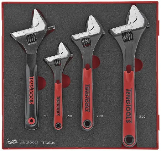 Teng Tools verstelbare moersleutelset TEDADJ4 met 4 delen